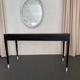 Italian Designer Tiered Black Lacquer Shagreen Leather Writing Desk