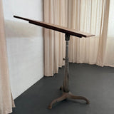 Early 20th Century Industrial Chestnut And Cast Iron Drafting Table