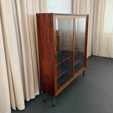 Danish Modern Rosewood Glass Front Display Cabinet Bookcase By Poul Hundevad