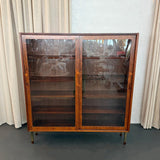 Danish Modern Rosewood Glass Front Display Cabinet Bookcase By Poul Hundevad