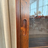 Danish Modern Rosewood Glass Front Display Cabinet Bookcase By Poul Hundevad