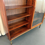 Danish Modern Rosewood Glass Front Display Cabinet Bookcase By Poul Hundevad
