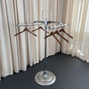 Art Deco Freestanding Double Pole Chrome Garment Rack