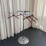 Art Deco Freestanding Double Pole Chrome Garment Rack