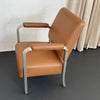Mid-Century Machine-Age Brushed Aluminum Leather Armchair
