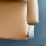 Mid-Century Machine-Age Brushed Aluminum Leather Armchair