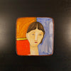 Mid Century Italian Hand-Painted Ceramic Tray by Santucci Deruta