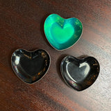 Trio Of Danish Modern Enameled Sterling Silver Metal Heart Dishes