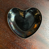 Trio Of Danish Modern Enameled Sterling Silver Metal Heart Dishes