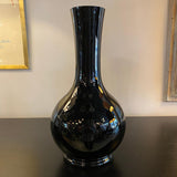 Tall Mid-Century Modern Ebony Art Glass Vase