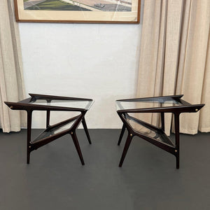 Pair Of Italian Mid-Century Modern Magazine Rack Side Tables By Ico Parisi