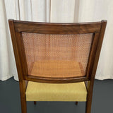 Set Of Six Mid-Century Modern Walnut And Cane Dining Chairs By DUX