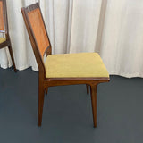 Set Of Six Mid-Century Modern Walnut And Cane Dining Chairs By DUX