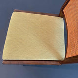 Set Of Six Mid-Century Modern Walnut And Cane Dining Chairs By DUX