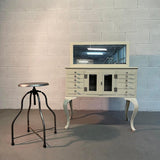 Antique Steel Apothecary Medicine Cabinet With Mirror