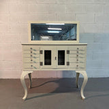 Antique Steel Apothecary Medicine Cabinet With Mirror