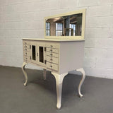 Antique Steel Apothecary Medicine Cabinet With Mirror