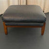 Mid-Century Modern Milo Baughman Attributed Black Leather Recliner Ottoman Set