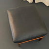 Mid-Century Modern Milo Baughman Attributed Black Leather Recliner Ottoman Set
