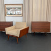 Mid-Century Modern Walnut Case Armchair By Mel Smilow