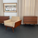 Mid-Century Modern Walnut Case Armchair By Mel Smilow