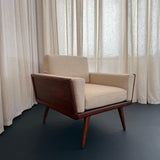 Mid-Century Modern Walnut Case Armchair By Mel Smilow