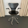 Arne Jacobsen Black Series 7 Swivel Adjustable Armchair Model 3217 Fritz Hansen