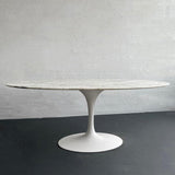 Large Oval Marble Tulip Dining Table By Eero Saarinen
