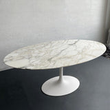 Large Oval Marble Tulip Dining Table By Eero Saarinen