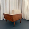 Mid-Century Modern Walnut Case Armchair By Mel Smilow