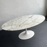 Large Oval Marble Tulip Dining Table By Eero Saarinen