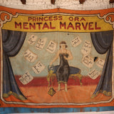 Driver Brothers "Mental Marvel" Folk Art Sideshow Circus Banner