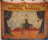 Driver Brothers "Mental Marvel" Folk Art Sideshow Circus Banner