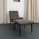 Scandinavian Modern Teak Slipper Chair Ottoman Set By Gerhard Berg