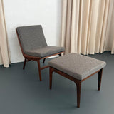 Scandinavian Modern Teak Slipper Chair Ottoman Set By Gerhard Berg