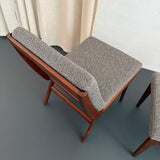 Scandinavian Modern Teak Slipper Chair Ottoman Set By Gerhard Berg
