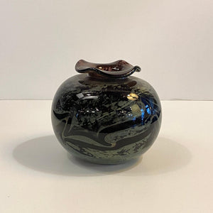 Petite Variegated Hand-Blown Art Glass Vase