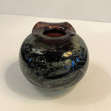 Petite Variegated Hand-Blown Art Glass Vase