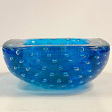 Petite Sapphire Bullicante Murano Art Glass  Dish