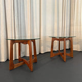 Mid-Century Modern Walnut "Bowtie" End Tables By Adrian Pearsall