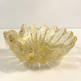 Midcentury Italian Murano Champagne Art Glass Clamshell Dish