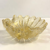 Midcentury Italian Murano Champagne Art Glass Clamshell Dish