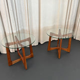 Mid-Century Modern Walnut "Bowtie" End Tables By Adrian Pearsall