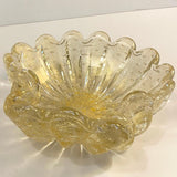 Midcentury Italian Murano Champagne Art Glass Clamshell Dish