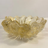 Midcentury Italian Murano Champagne Art Glass Clamshell Dish