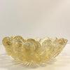 Midcentury Italian Murano Champagne Art Glass Clamshell Dish