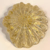 Midcentury Italian Murano Champagne Art Glass Clamshell Dish