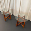 Mid-Century Modern Walnut "Bowtie" End Tables By Adrian Pearsall