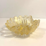 Midcentury Italian Murano Champagne Art Glass Clamshell Dish