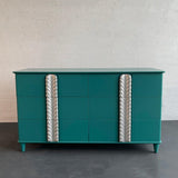 Hollywood Regency Lacquered Mahogany Double Dresser By John Stuart